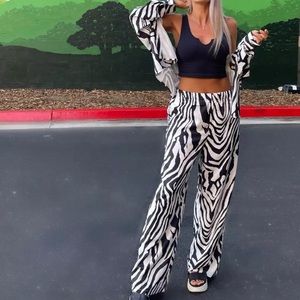 Black and white zebra print matching set